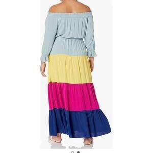 City Chic Womens Seafoam Maxi Bella Off the Shoulder Maxi Dress Size L
